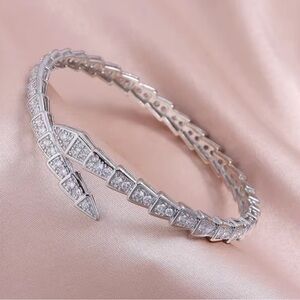 Anthropologe serpent serpentine lux Silver Snake-Inspired Bracelet